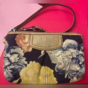Coach Multicolor Floral Canvas Wristlet